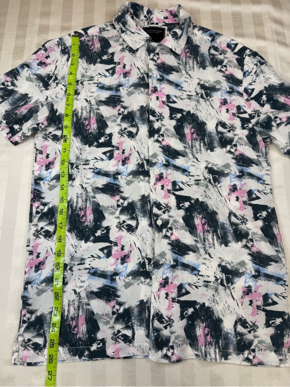 Cactus Man Ricky Singh Sz Small Abstract Brushstroke Button-Up Men’s Shirt - Picture 9 of 13